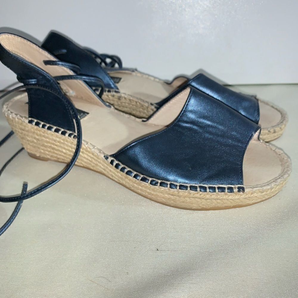 Steven By Steve Madden Wedge Sandal Blue Metallic